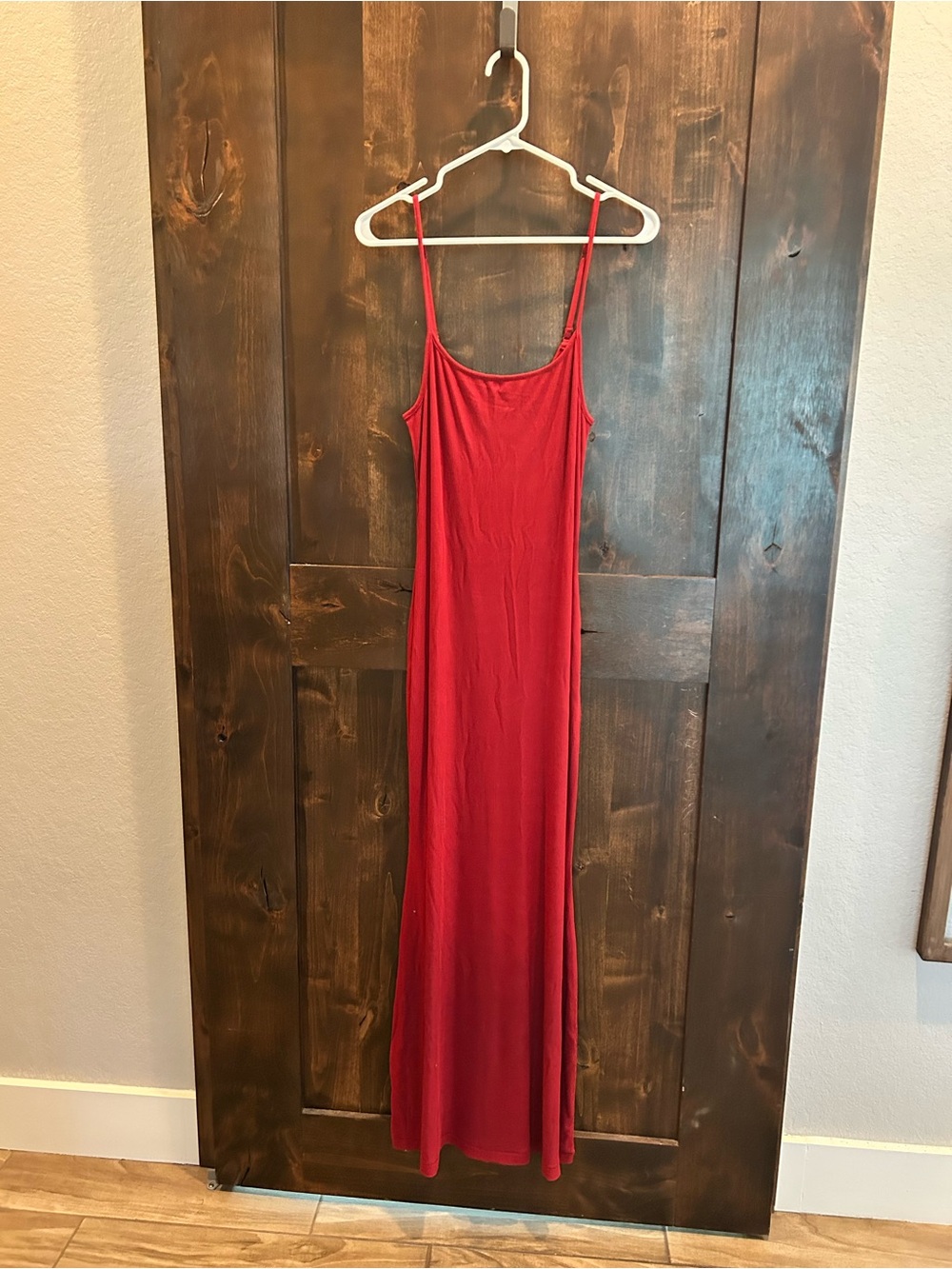 SKIMS Red Spaghetti-Strap Maxi Dress